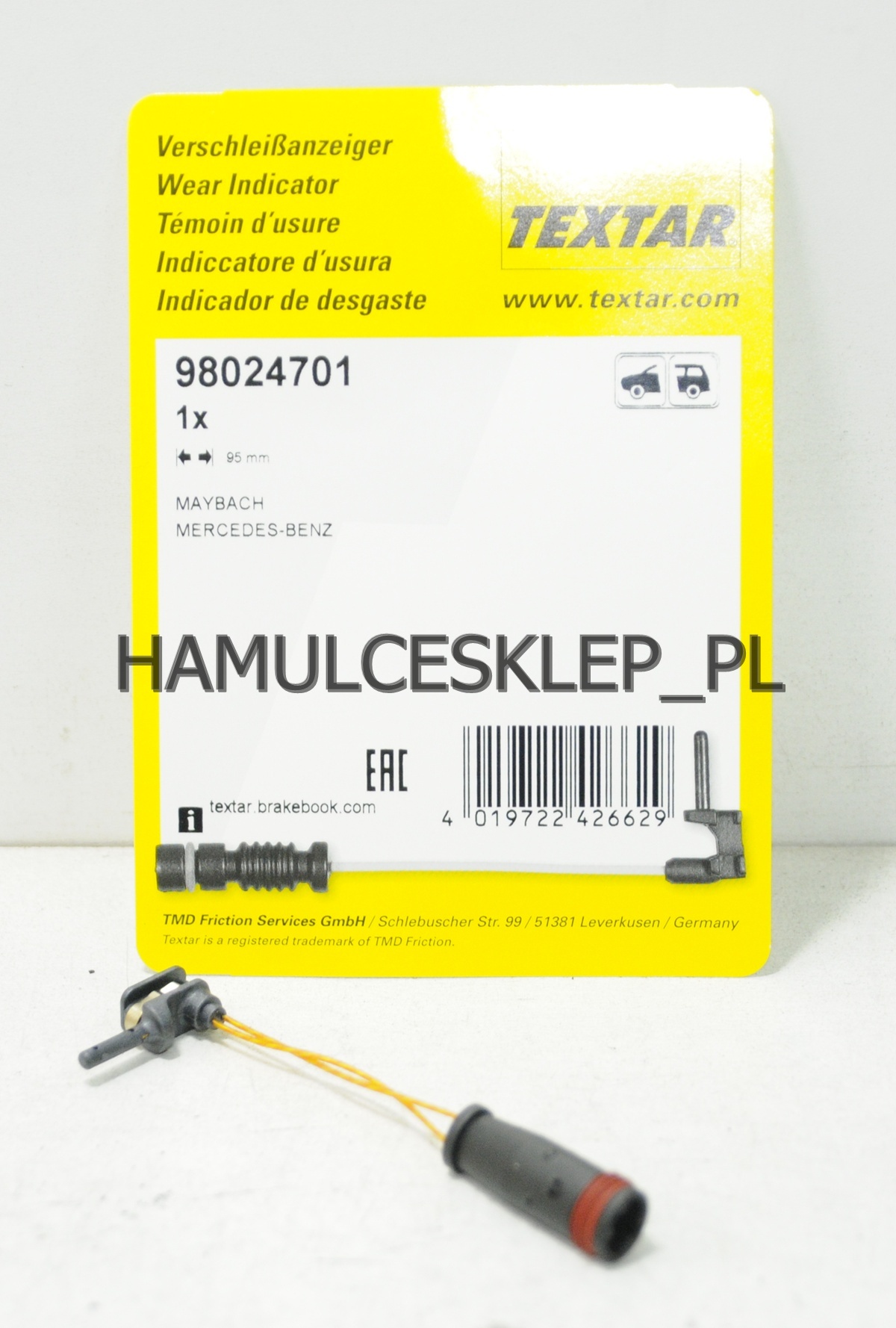 Czujnik zużycia klocka